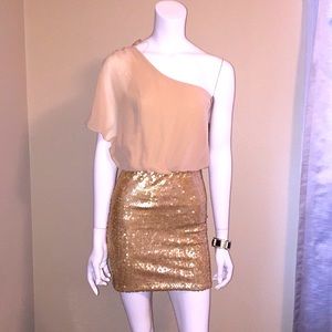 NWT, cocktail one shoulder dress size S